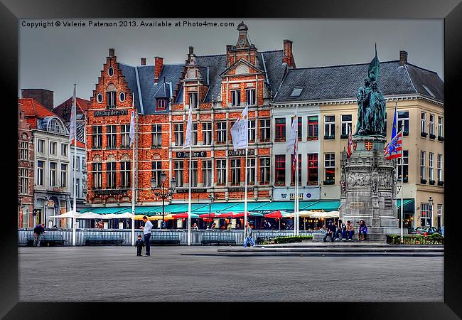 Brugge Town Framed Print by Valerie Paterson