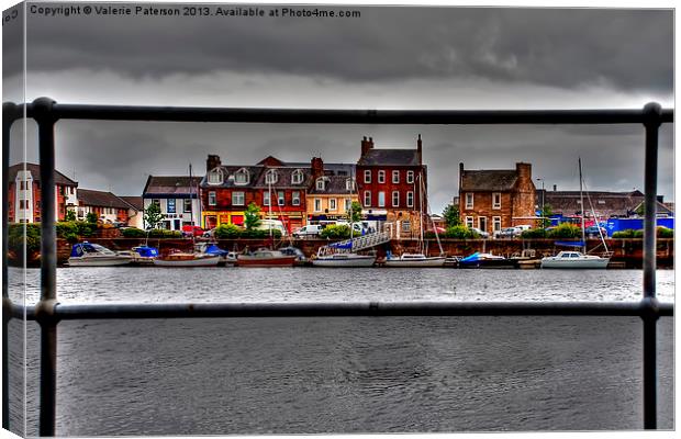 Peek At Ayr Harbour Canvas Print by Valerie Paterson
