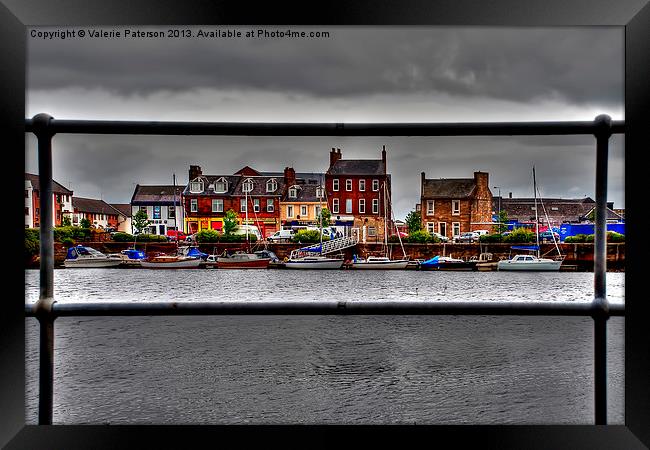 Peek At Ayr Harbour Framed Print by Valerie Paterson
