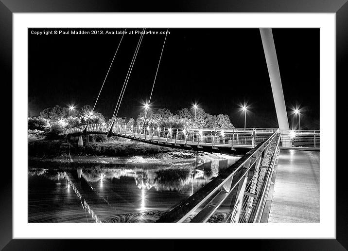 Millennium Bridge - Lancaster - Monochrome Framed Mounted Print by Paul Madden