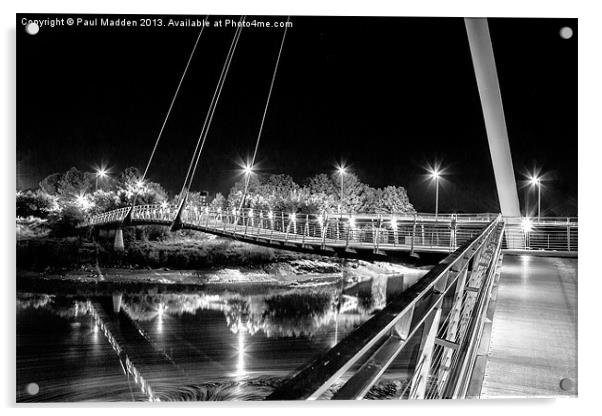 Millennium Bridge - Lancaster - Monochrome Acrylic by Paul Madden