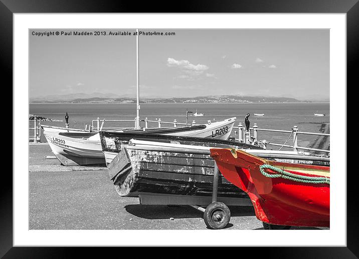 Morecambe Bay Boats Framed Mounted Print by Paul Madden