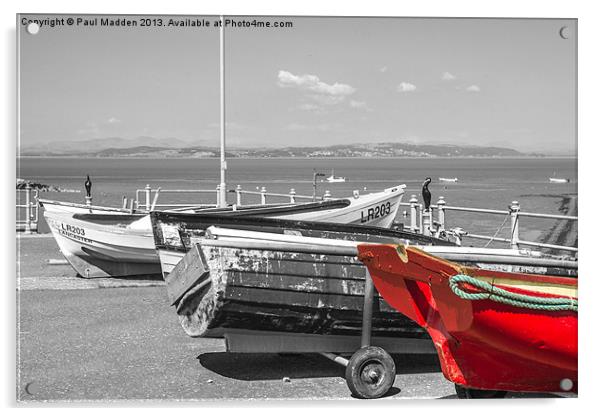 Morecambe Bay Boats Acrylic by Paul Madden