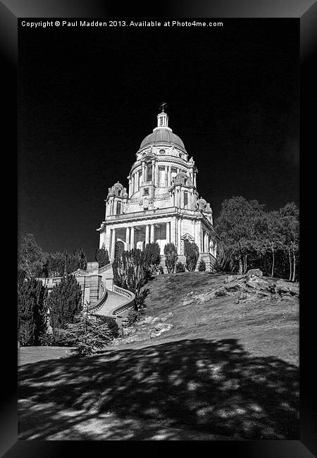 Ashton Memorial - Lancaster - Black and white Framed Print by Paul Madden