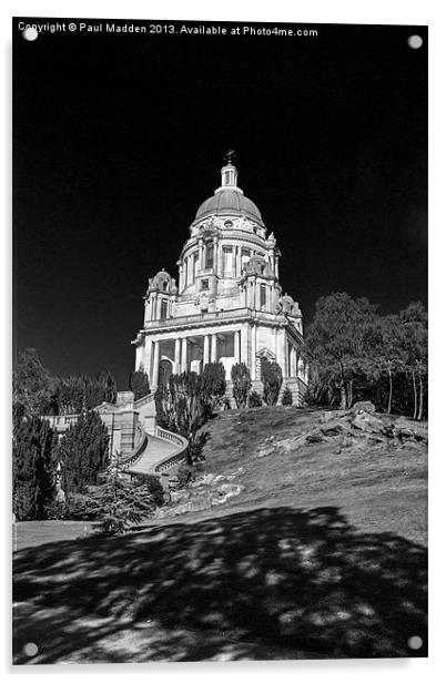 Ashton Memorial - Lancaster - Black and white Acrylic by Paul Madden