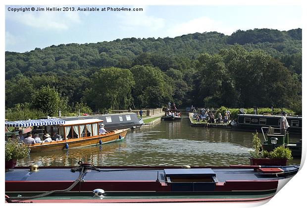 Barge Diana Crossing Dundas Aqueduct Print by Jim Hellier