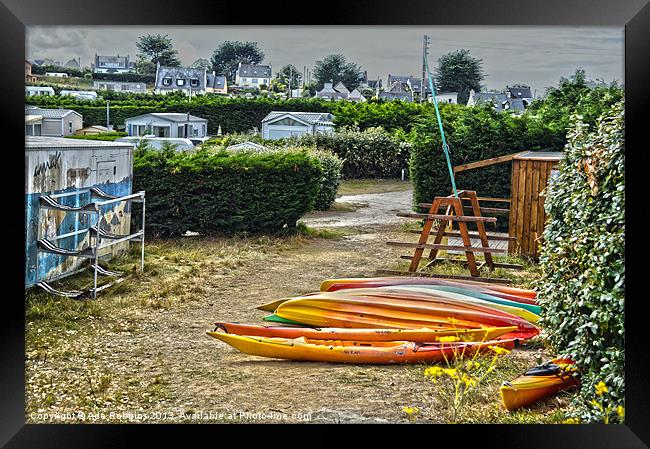HDR on the Canoes Framed Print by Ade Robbins