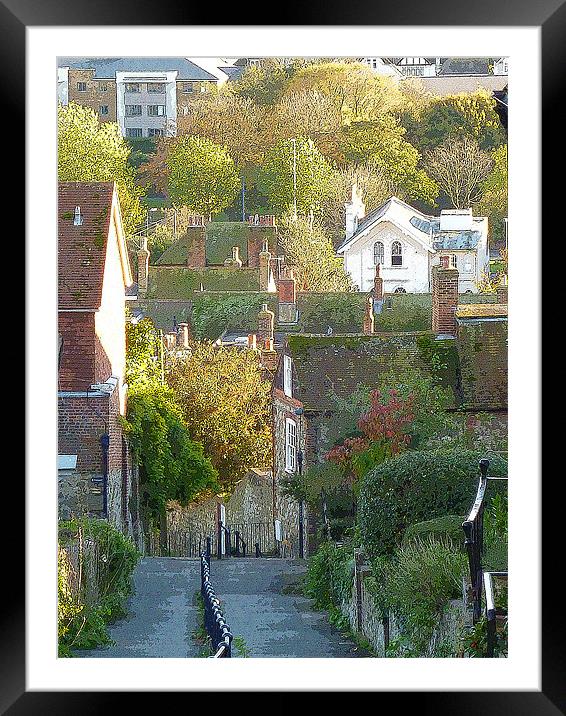 Church Hill . Hythe . Autumn Framed Mounted Print by Antoinette B