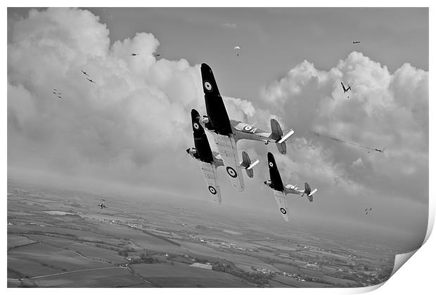 Rising to the challenge black and white version Print by Gary Eason
