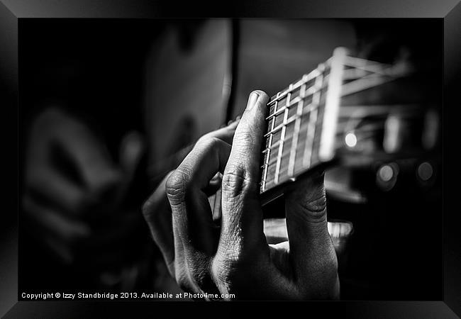 Man playing guitar close up Framed Print by Izzy Standbridge