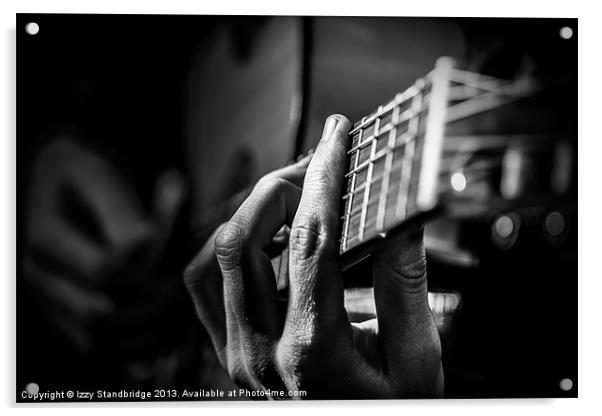 Man playing guitar close up Acrylic by Izzy Standbridge