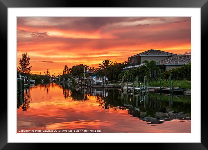 Sunset Cape Coral Framed Mounted Print by Pete Lawless