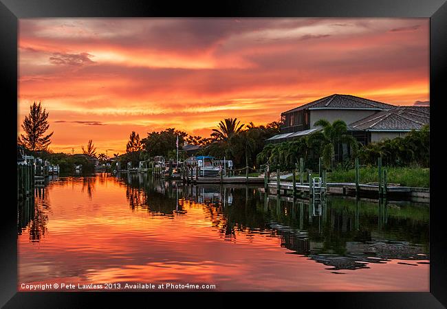 Sunset Cape Coral Framed Print by Pete Lawless