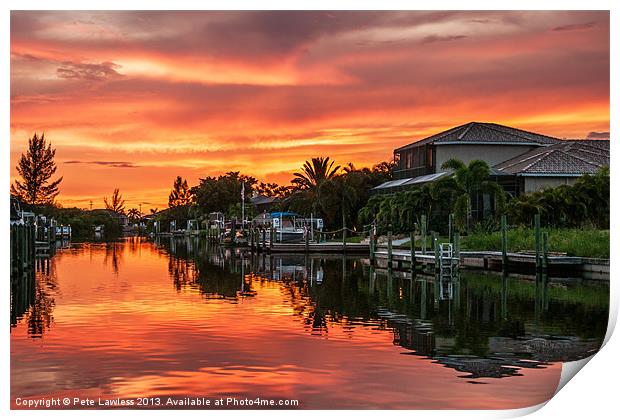 Sunset Cape Coral Print by Pete Lawless