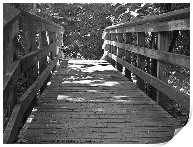 Wooden Bridge Print by Pics by Jody Adams