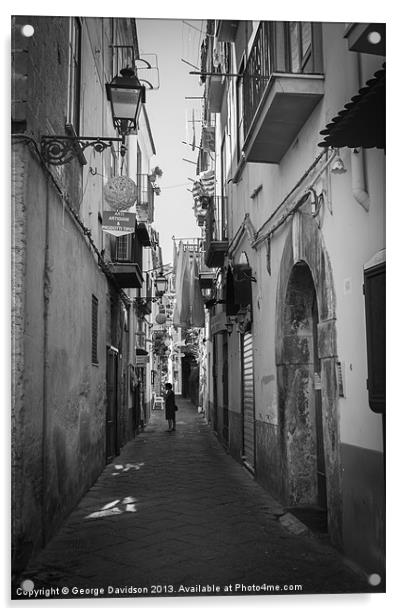Side-street of Sorrento Acrylic by George Davidson