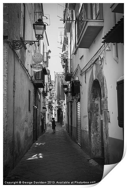 Side-street of Sorrento Print by George Davidson