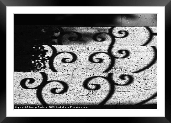 Stepped Pattern - Mono Framed Mounted Print by George Davidson