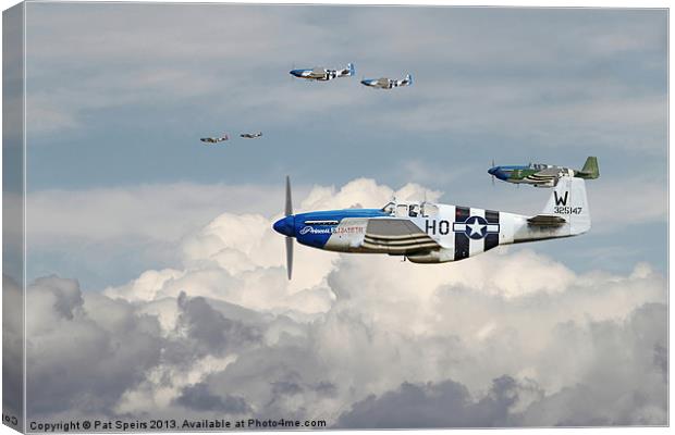 P51 Mustang - 352nd Blue Noses Canvas Print by Pat Speirs