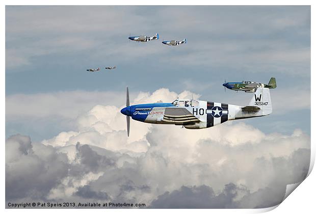 P51 Mustang - 352nd Blue Noses Print by Pat Speirs