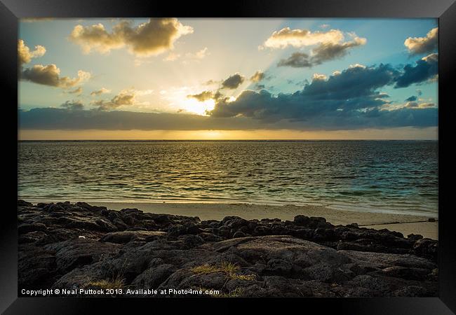 Mauritian Sunrise Framed Print by Neal P