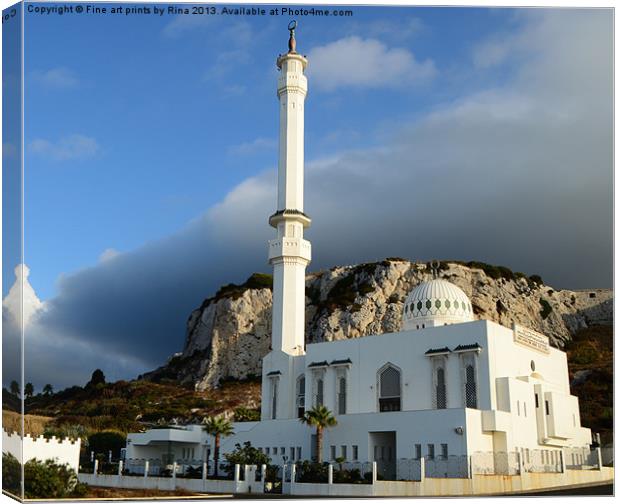 Gibraltar Mosque Canvas Print by Fine art by Rina