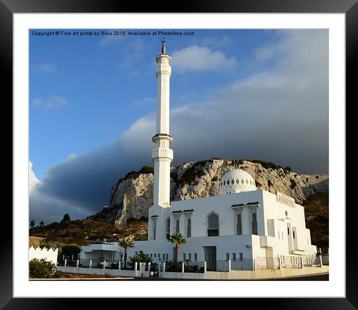 Gibraltar Mosque Framed Mounted Print by Fine art by Rina