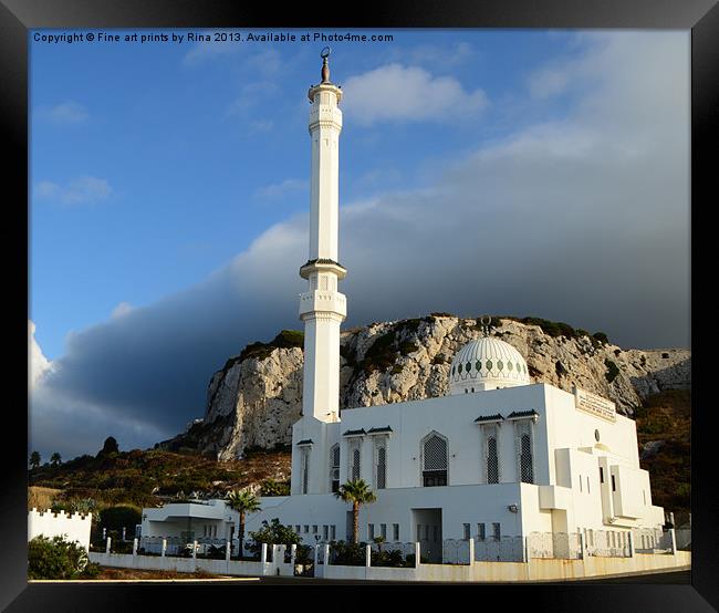 Gibraltar Mosque Framed Print by Fine art by Rina