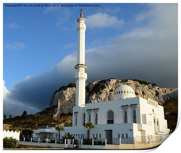 Gibraltar Mosque Print by Fine art by Rina