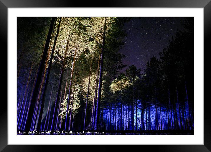 Starry Night Woodland Framed Mounted Print by Diane Griffiths