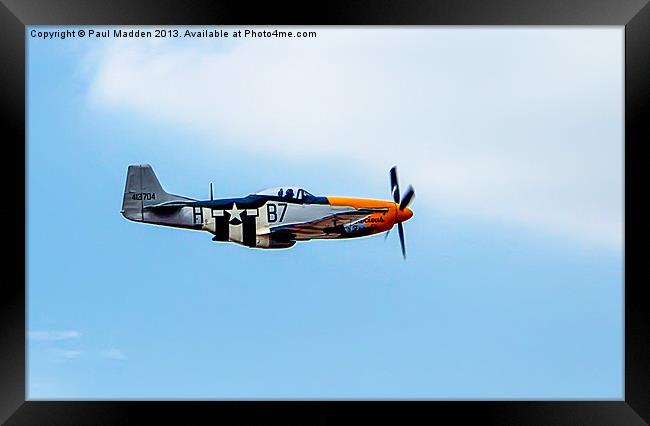 P51 Mustang Framed Print by Paul Madden