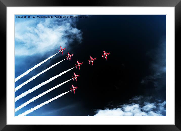 Red Arrows Swan 1 Formation Framed Mounted Print by Paul Madden