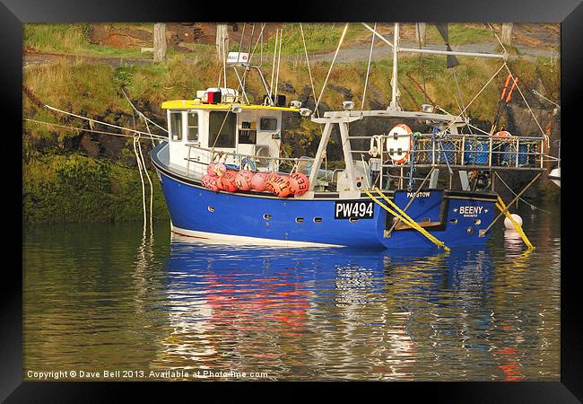 Blue Fishing Boat Framed Print by Dave Bell