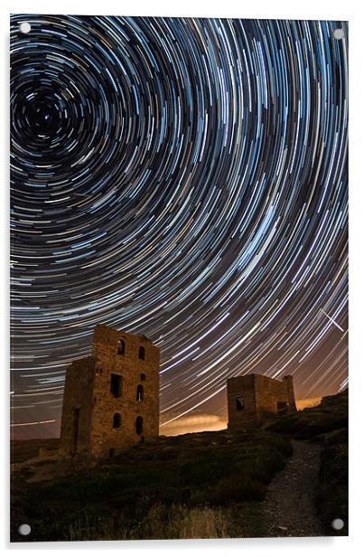 Perseids Over Wheal Coates Acrylic by Jonathan Swetnam