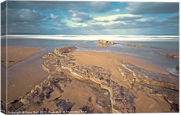 Sand & surf Bude North Cornwall Canvas Print by Dave Bell