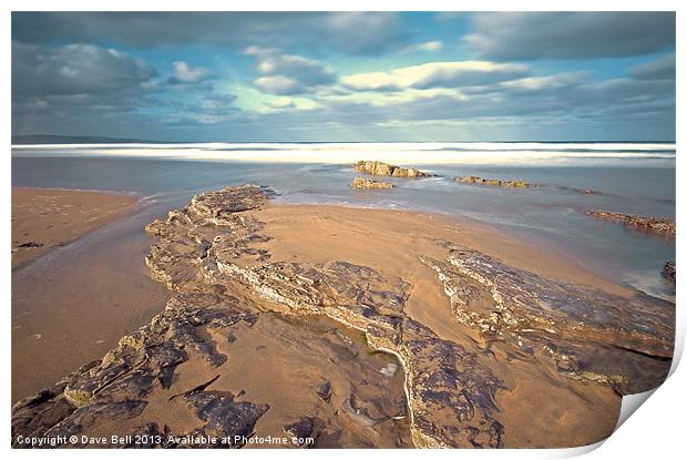 Sand & surf Bude North Cornwall Print by Dave Bell