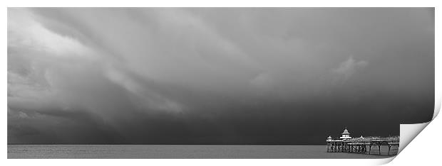 Clevedon Pier before the storm Print by Roger Byng