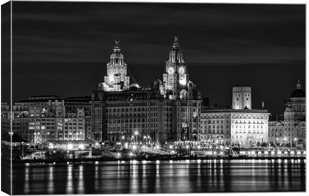 Liverpool at night Canvas Print by Wayne Molyneux