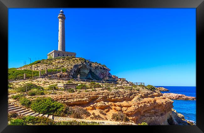 Cabo de palos lighthouse on La Manga, Murcia, Spai Framed Print by Dragomir Nikolov