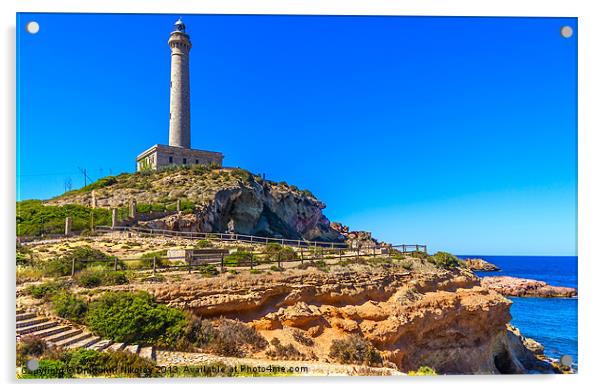 Cabo de palos lighthouse on La Manga, Murcia, Spai Acrylic by Dragomir Nikolov