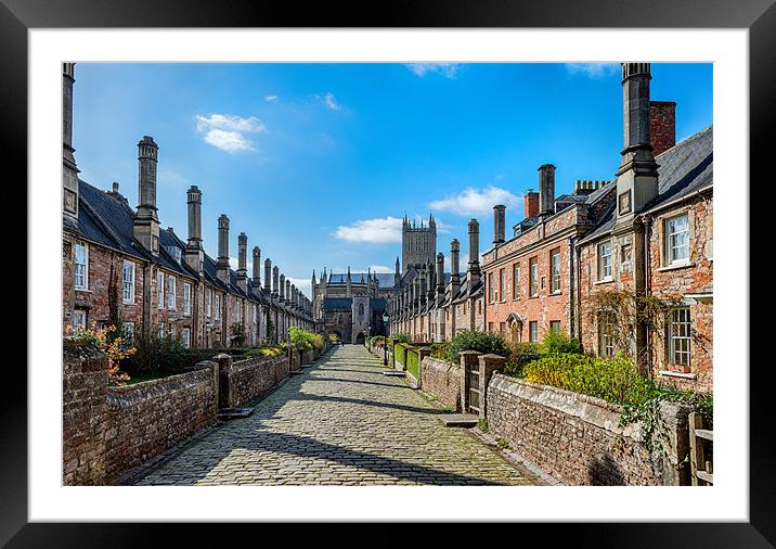 Vicars Close Wells Framed Mounted Print by Roger Byng