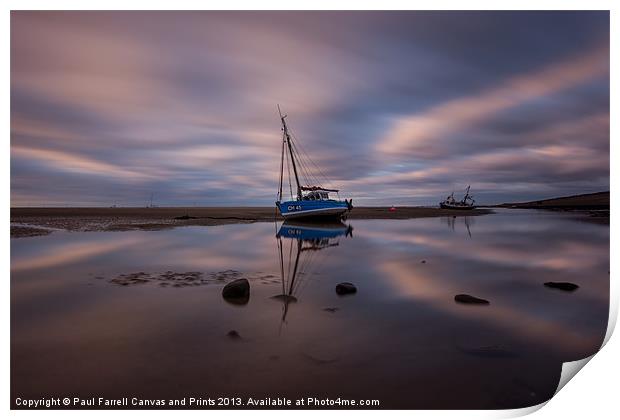 Boats at Meols Print by Paul Farrell Photography
