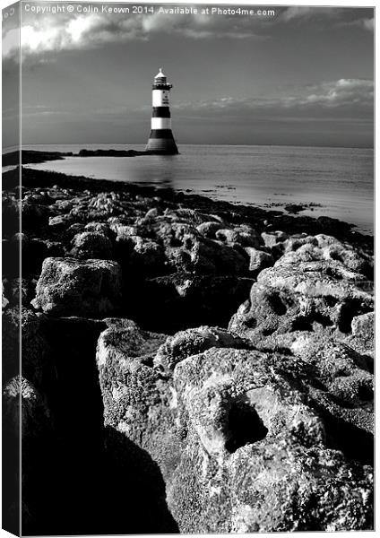 Trwyn Du Lighthouse Canvas Print by Colin Keown
