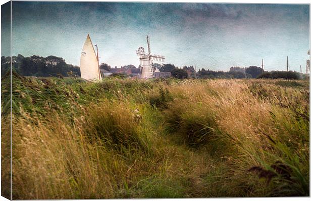 Yacht at Thurne Mill Canvas Print by Stephen Mole