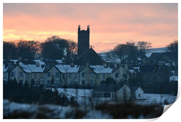 Sunset over Princetown Print by Michael Bolton