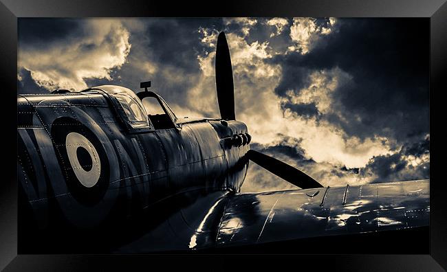 Pining Spitfire Framed Print by Michael McNeil