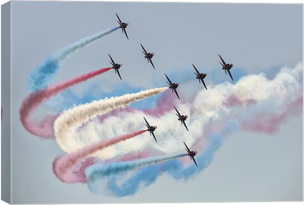 Red Arrows Bournemouth Airshow 2013 Canvas Print by Jennie Franklin