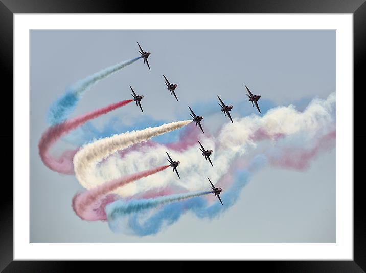 Red Arrows Bournemouth Airshow 2013 Framed Mounted Print by Jennie Franklin