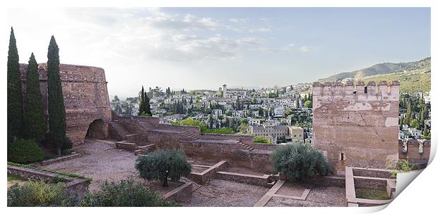 Granada panorama from the Alhambra Print by Jean Gill
