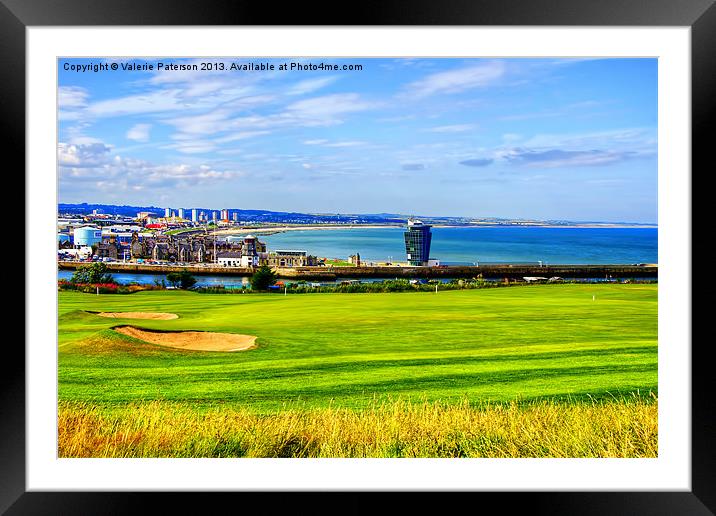 Golf At Aberdeen Harbour Framed Mounted Print by Valerie Paterson